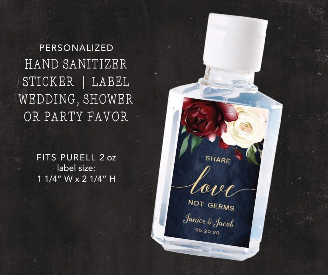 Personalized Labels Floral 2 oz Purell Hand Sanitizer