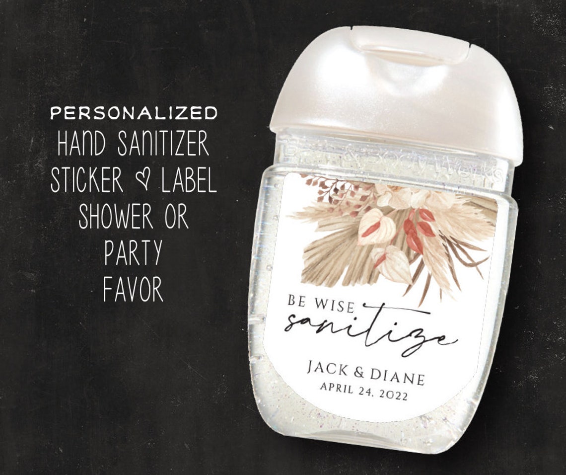 Printed Personalized Be Wise Sanitize Hand Sanitizer Label