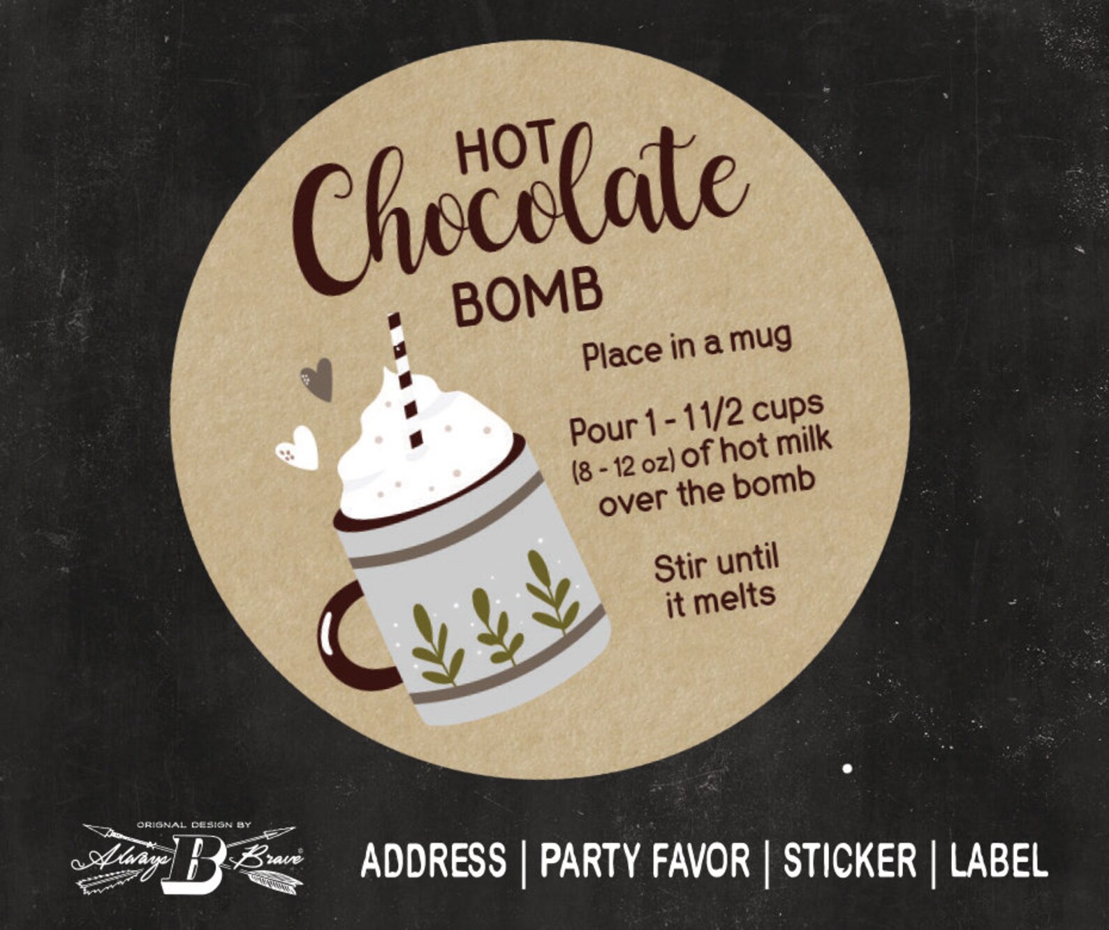 Hot Chocolate Bomb Labels Cocoa Bombs Sticker 2 Etsy