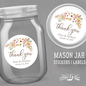 Mason Jar Labels, Mason Jar Stickers, Mason Jar Lid Labels, Mason