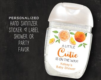 Orange Clementine Cutie Baby Shower Hand Sanitizer Favor Stickers Set of 60 Labels Orange Clementine Cutie Baby Shower Hand Sanitizer Favor Stickers Set of 60 Labels