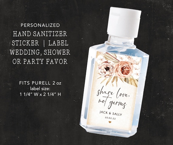 Pampas Grass Sanitizer Label Template Baby Shower Sanitizer Favor Bridal Shower Favor Printable Sanitizer Label for Wedding Favor Clio