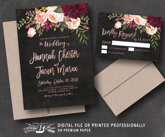 Amazing Rustic Wedding Invitations With Rsvp