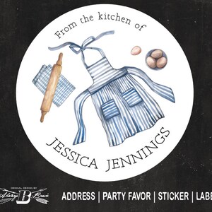 From the Kitchen of labels | Baking stickers | Cooking Label | Blue plaid Baked Goods Sticker Homemade Made with Love Cookie Treats Sweets