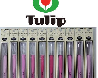 Tulp Etimo Rose-haaknaald, roze softgrip