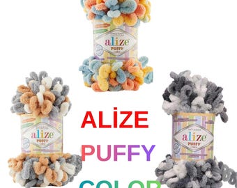 Alize Puffy Color, Blanket Yarn, Soft Baby Yarn, Alize Yarn, Loop and Finger Knitting, Alize Puffy Color Blanket Yarn, Soft Micropolyester