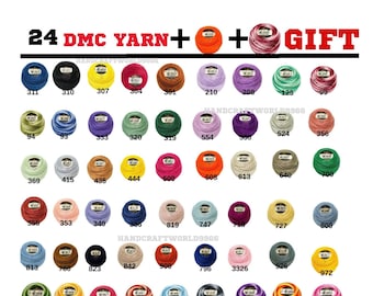DMC Cotton Perle Embroidery Thread, Size 8 ,24 Piece Set