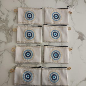Turkish Traditional, Evil Eye Bead, Design Zipper Bag, Handmade Make-up Bag, Design Travel Pouch Bag, Jewelry Bag, Coin Pouch, Evil Eye Bead