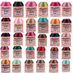 Polyesterspitzenfaden: Altınbaşak Nr. 50, lebendige Farben 200 Meter