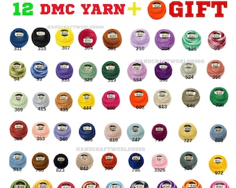 DMC bomullspärlbroderigarn, storlek 8-delat set