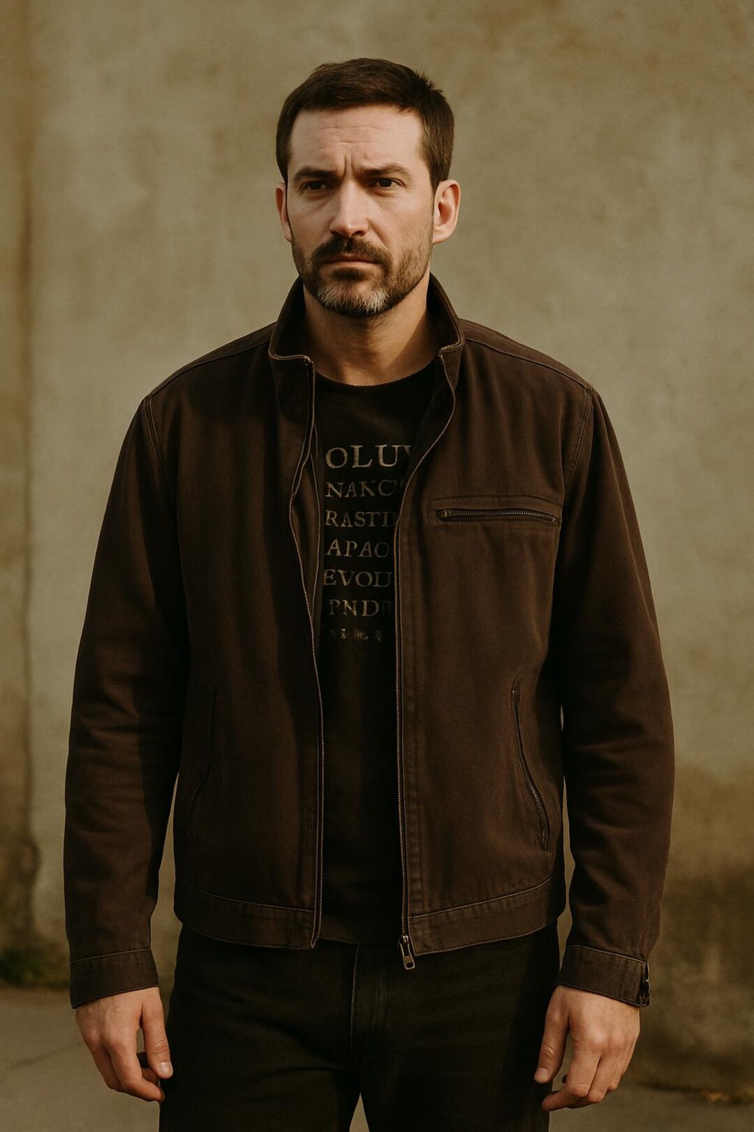 Vintage John Richmond Brown Cotton Zip Jacket Men's XL