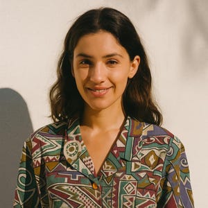 90s Geometric Blazer Shirt: Vintage Abstract Short Sleeve Button-Up