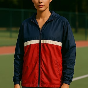 Vintage 90s Adidas Windbreaker: Retro Colorblock Zip-Up Jacket