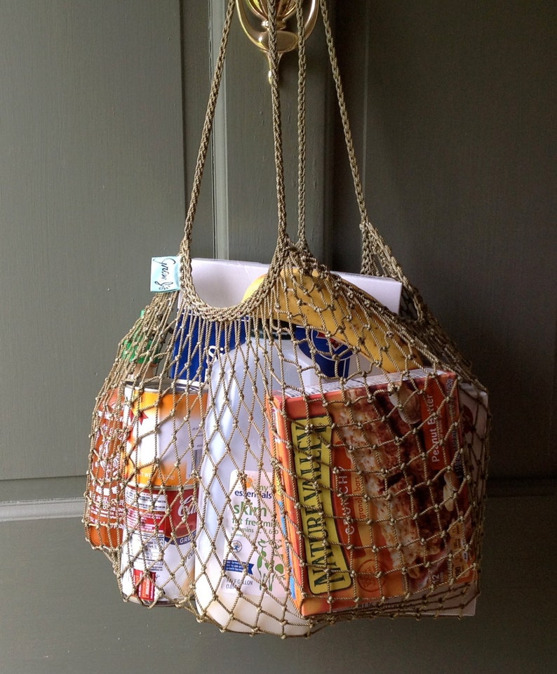 Green Fishnet Shopping Bag