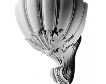 Handcasted Plaster Shell Sconce - Acanthus Leaf Wall Applique