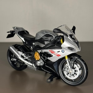 BMW S1000 RR Diecast Motorcycle | 1:12 Scale Collectible Model | Silver Color | Original Licensed BMW | Gift for Motorcycle Lovers