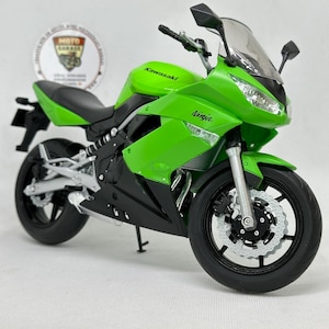 Maquette de moto miniature Kawasaki Ninja 650R 1:10 - 22 cm Vélo de sport en métal à collectionner