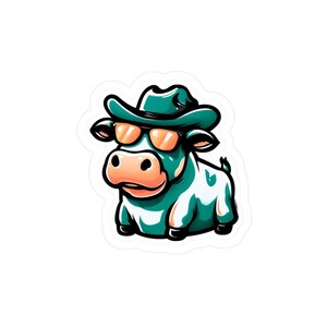 Cool Cow Vinyl Decals - Fun Stickers for Laptops, Water Bottles, Phone Cases, Cow Lover Gifts, Farmhouse Decor