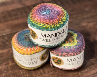 Lion Brand Tweed Stripes Yarn Cake in Horseshoe knock on wood wishing well shooting star