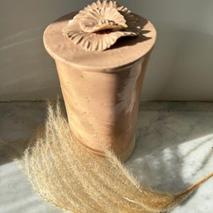 Coffee pot | Raw ceramic | Art Deco lid | Unique stoneware piece | Ceramic pot with lid