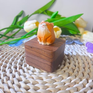Schmuckschatulle aus Holz mit handgeschnitzter Katze - Individuell hergestellte gravierte Ringschatulle, personalisiertes Geschenk für Katzenliebhaber