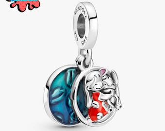 Charm Lilo & Stitch : pendentif familial en argent sterling pour bracelet Pandora