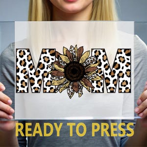 Leopard Mama Ready To Press, Mom Leopard  DTF Transfer, Mama Sunflower Heat Press, Mom Ready For Press, Mama Full Color, Mothers Day Gift