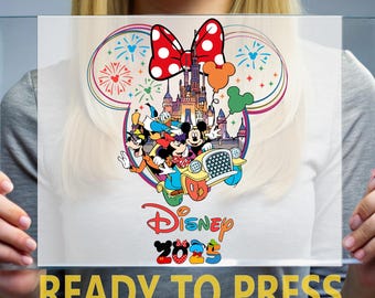 Disney 2025 Ready To Press, Family Trip Ready For Press, Disney  Heat Press, Disney Family Matching Full Color, Family Vacation DTF Transfer