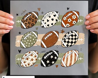 Fall Football DTF Transfer, Preppy Football Pumpkin Design, Autumn Game Day Ready to Press