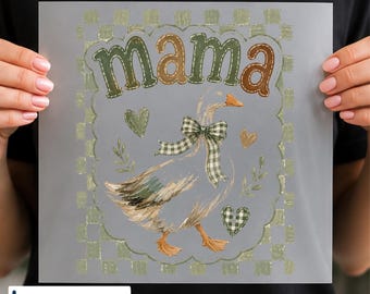 Camo Hunting Mama DTF Transfer, Duck Mom Bow Design, Rustic Country Ready to Press