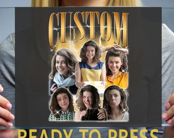 Custom Photo DTF Transfer: Bootleg Rap Style, Ready to Press