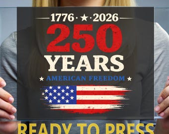 American Freedom 250 DTF Transfer, 1776 2026 4th of July Design Ready to Press