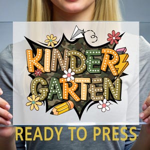 Kindergarten DTF Ready To Press, Kindergarten DTF Transfer, Elementary School Transfer, Heat Press Transfer for Kids, Back To School DTF