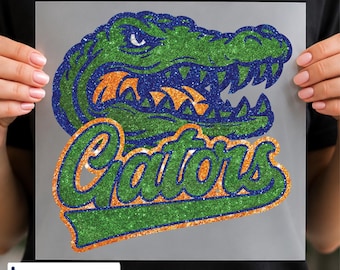 Glitter Effect Florida Gators DTF Transfer, Gator Game Day Design, College Football Spirit, Ready to Press