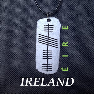 Necklace Ogham Irish Ogham Necklace Ireland Stone Effect Éire Ogham Necklace Saoirse Ogham Necklace Neart Ogham Necklace