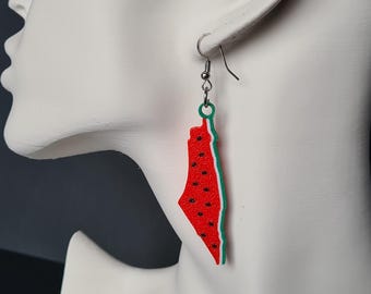 Palestina vattenmelonörhängen Palestinakarta vattenmelonstil örhängen Palestina smycken