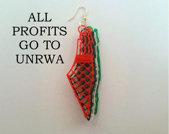 Earrings Palestine Map Keffiyeh Style Earrings Keffiyeh Jewellery Palestine