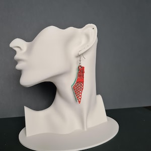 Pendientes de Palestina, pendientes estilo keffiyeh, pendientes con mapa de Palestina