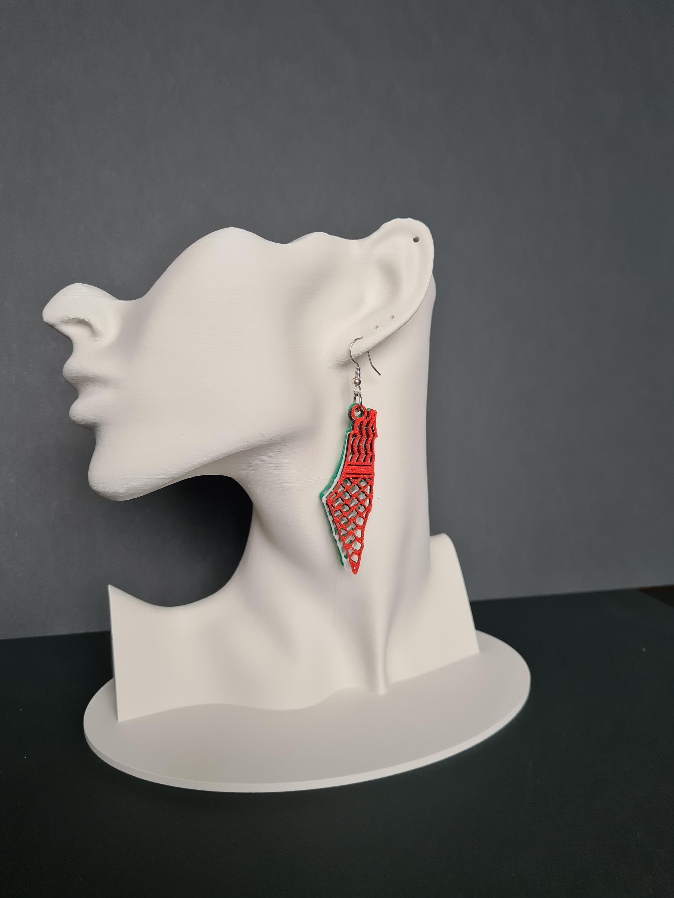 Orecchini Con Bandiera Della Palestina In Argento Sterling 925: Idea Regalo Donna E Ragazza, 8mm
