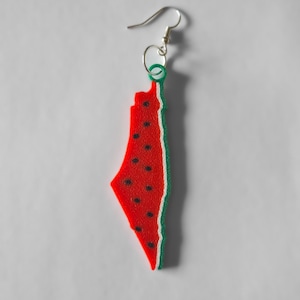 Palestine Watermelon Earrings Palestine Map Watermelon Style Earrings Palestine Jewellery