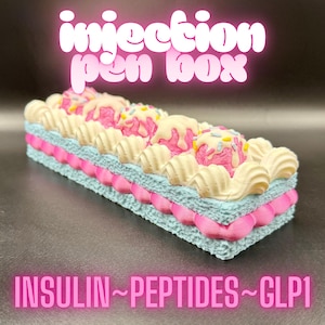 Ice Cream Cake Injection Pen Case | 3D Printed Kawaii Storage for GLP-1, Aminos, Peptides