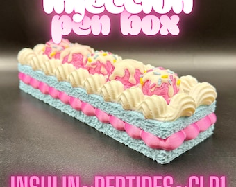 Ice Cream Cake Injection Pen Case | 3D Printed Kawaii Storage for GLP-1, Aminos, Peptides