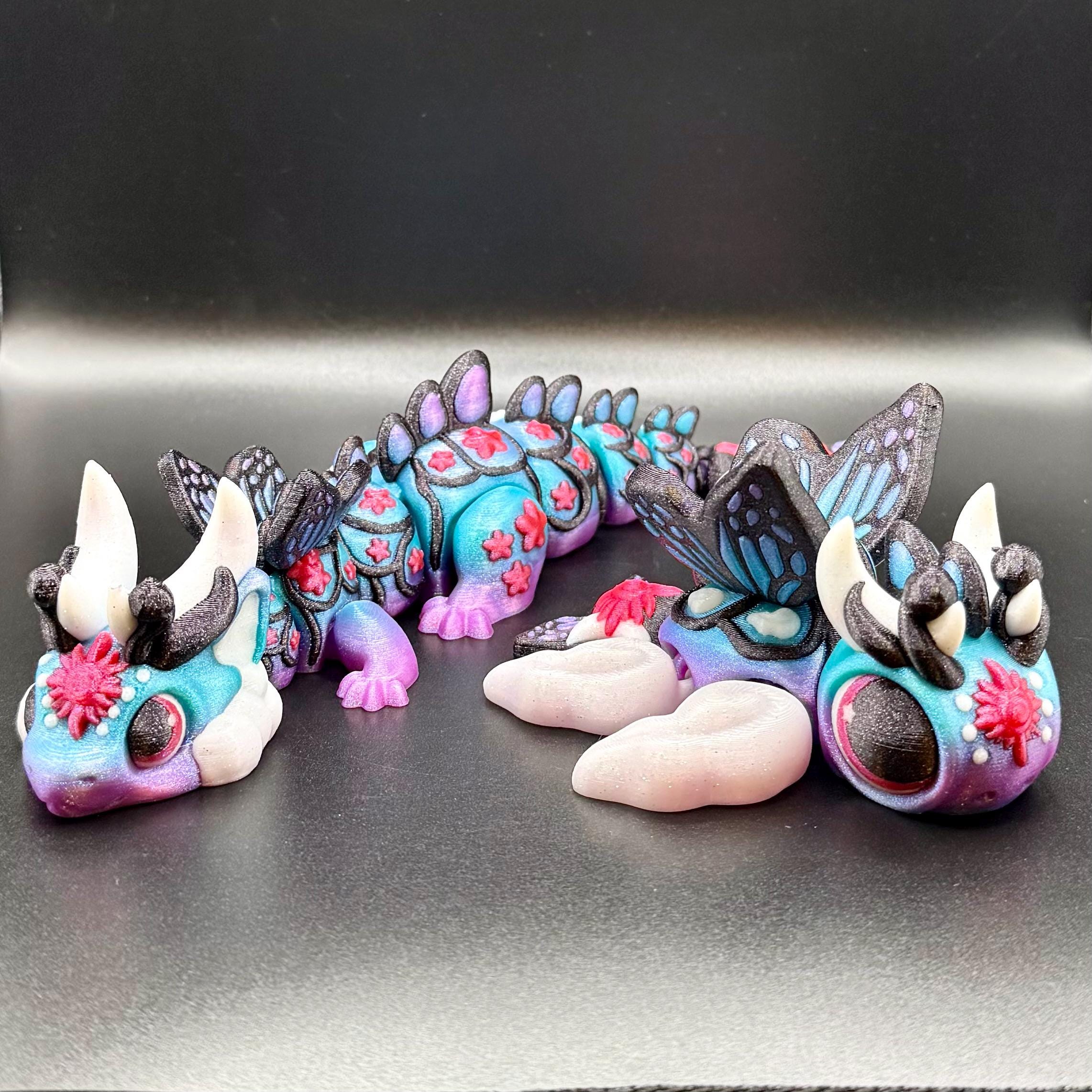 3D Printed Gemini Dragon and Turtle: Articulated Zodiac Desk Pet