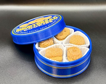 Shortbread Cookie Tin Fidget Clicker | ASMR Desk Toy, 5 Click Spots