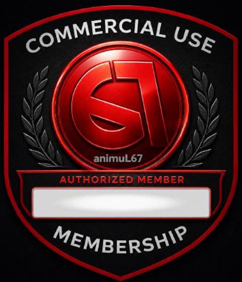May include: A black and red membership badge with the words "COMMERCIAL USE" and "MEMBERSHIP" in white. The badge features a red circular emblem with the letters "G1" and the text "AUTHORIZED MEMBER".