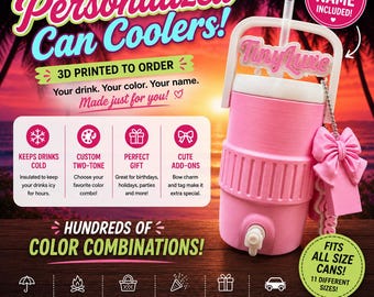 Custom Mini Igloo Can Cooler Most Sizes Red Bull Alani Monster Guinness Personalized Colors Keeps Soda Pop Drinks Cold Bundle Free Ship