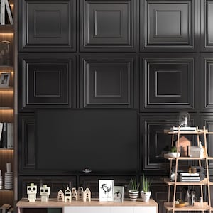 3D Wall Panels Modern Geometric PVC Wall Decor – DIY Home Improvement – Matte Square Panel – 50x50 cm Paintable Wall 4 pcs Packets