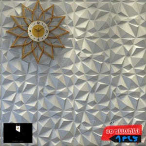 3D Wall Panel Modern Geometric PVC Wall Decor DIY Home Improvement White Flexible Panel 50cm Paintable Wall Panel Diamonds Wall 4 pcs Packet