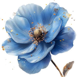 30 Cliparts Elegantes de Flores Douradas em Aquarela: PNG em Alta Resolução para Scrapbooking Digital & Uso Comercial | Flores em Aquarela