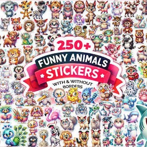Lot PNG d'animaux drôles et sarcastiques : 10 modèles numériques pour t-shirts, mugs, sacs, loisirs créatifs et plus encore ! - Sublimation d'animaux mignons